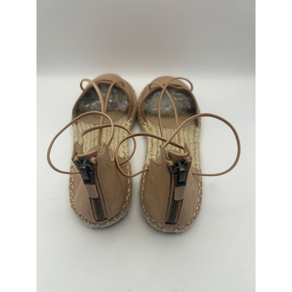 Eileen Fisher Lee Espadrille Flat Women's Sandals Leather Ecru Size 5.5 Strappy - Picture 5 of 6